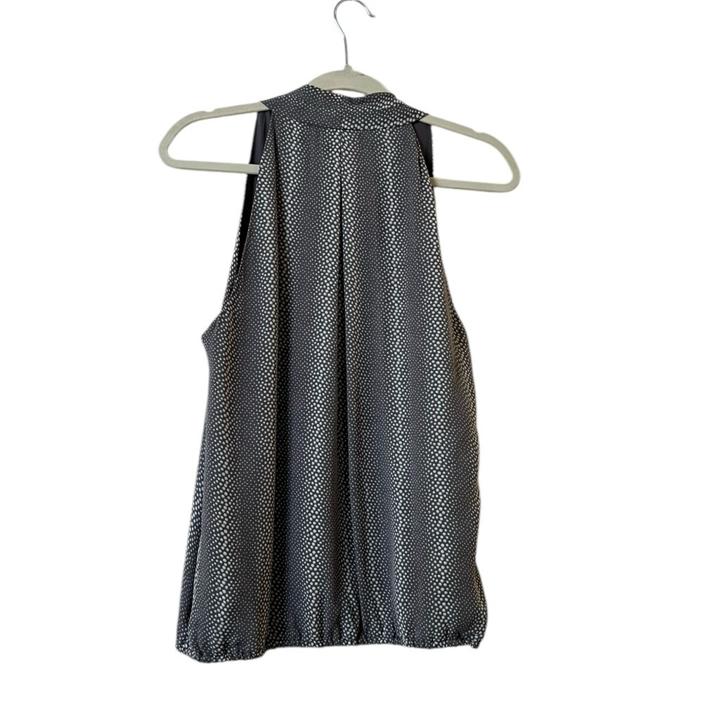 JOIE Gray & White Dot Print Sleeveless Silk V-Neck Sleeveless Top, L - Picture 3 of 4